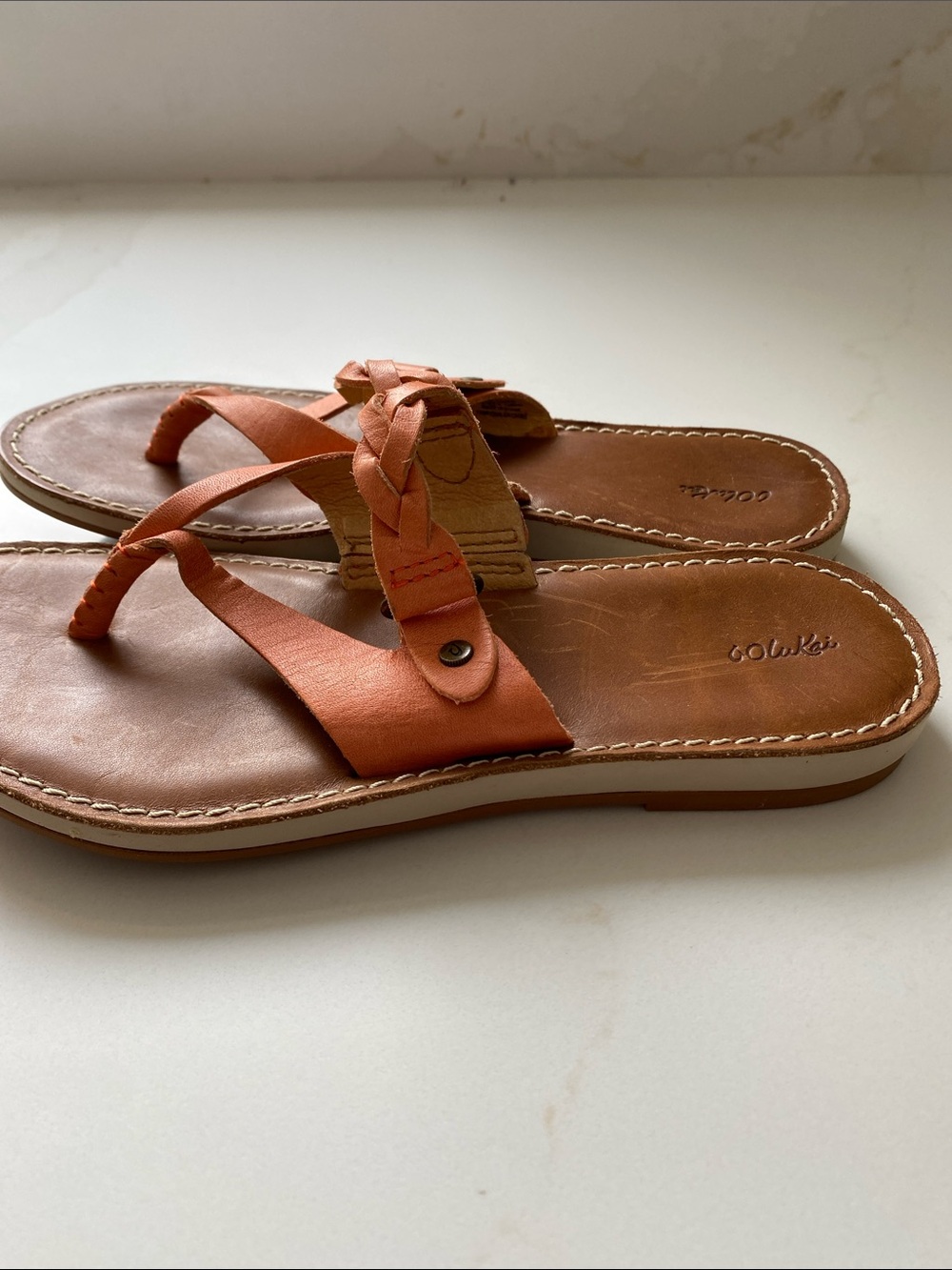 OluKai Coral Braided Thong Sandals for Women - Picture 4 of 6